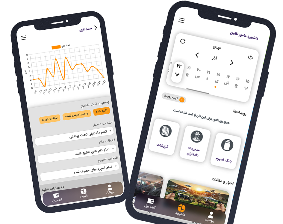 اپلیکیشن موبایل دامچک - نرم افزار مدیریت دامداری